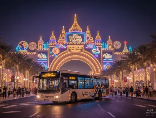 Bus at Global Village Night